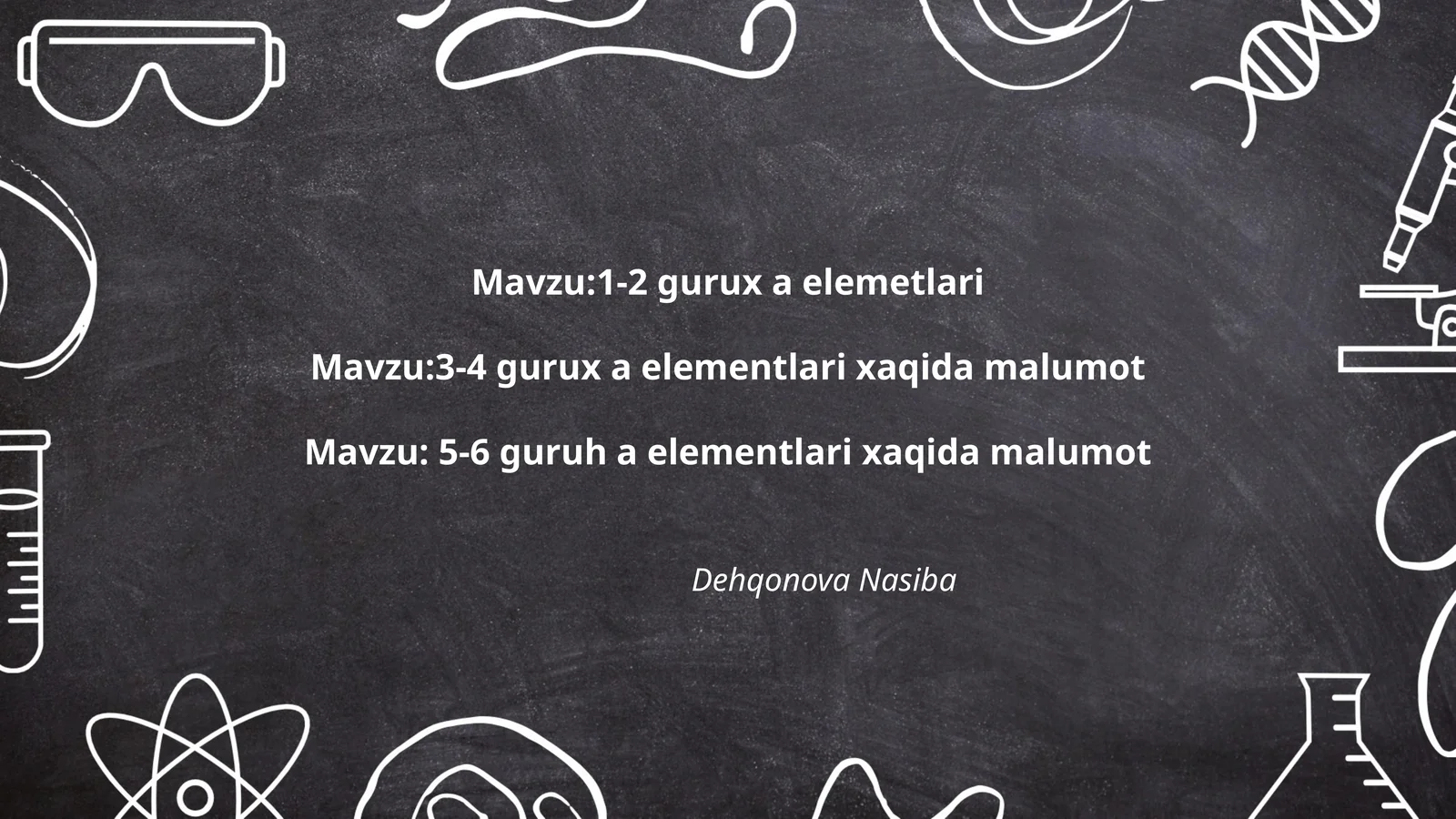 1-guruh A elementlari kimyoviy xossalari