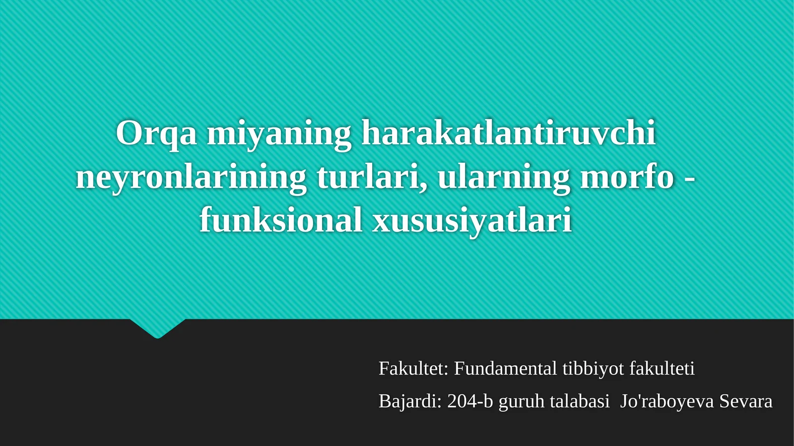 Orqa Miyaning Harakatlantiruvchi Neyronlari