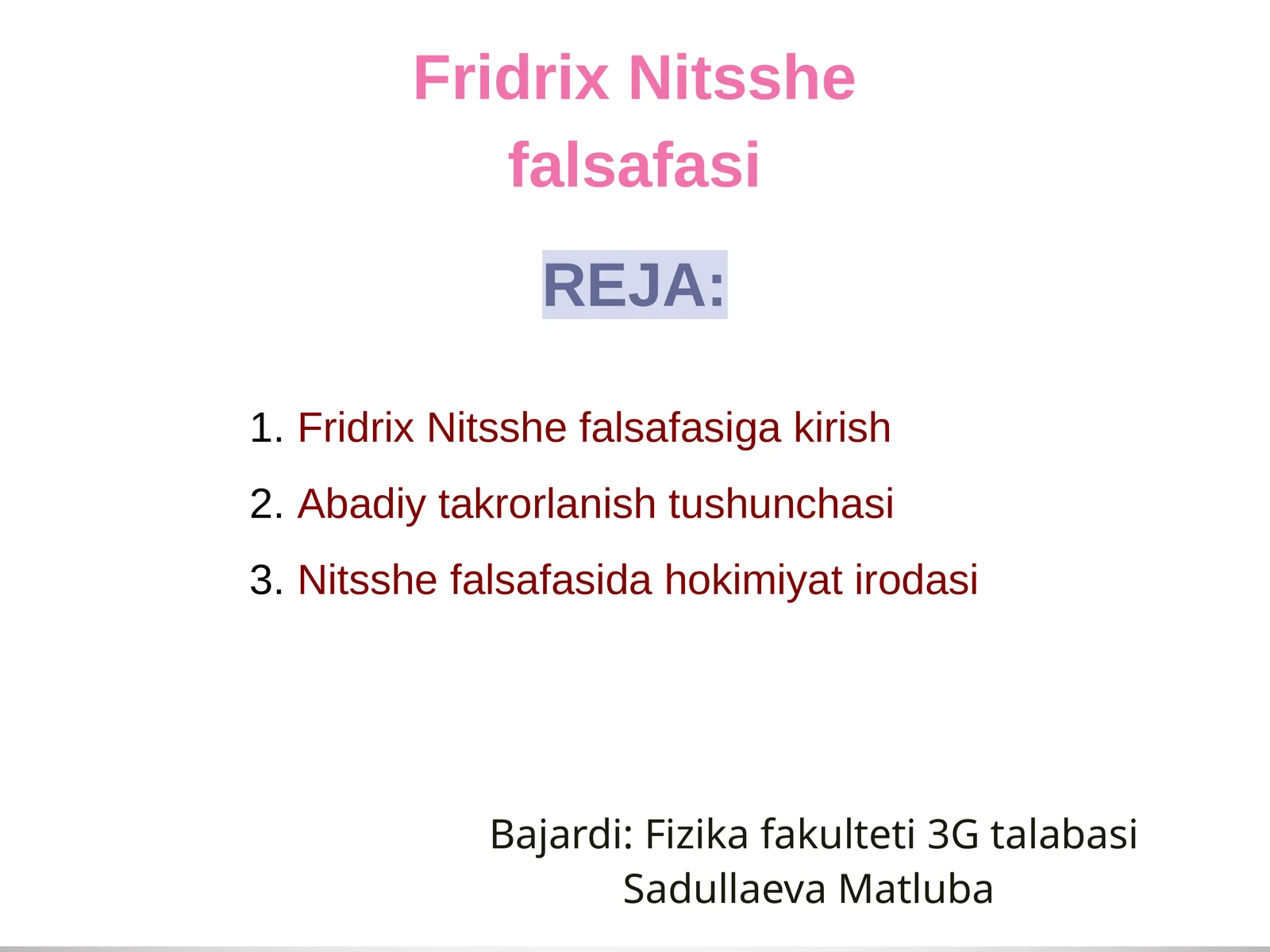 Fridrix Nitsshe falsafasi
