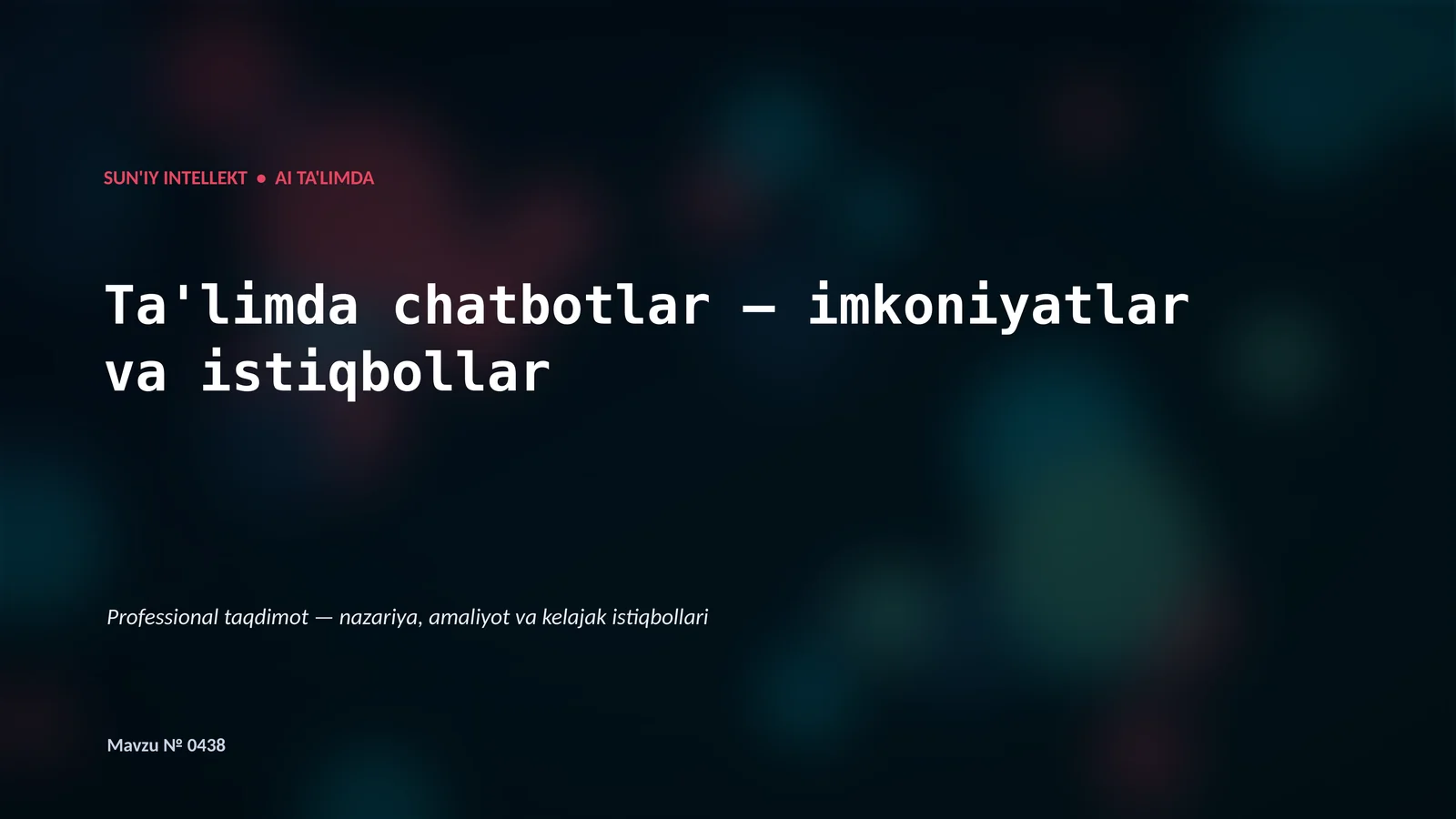 Ta'limda AI — har bir o'quvchiga moslashgan, samarali va qulay ta'lim tajribasini yaratish uchun qo'llaniladigan texnologiyalar