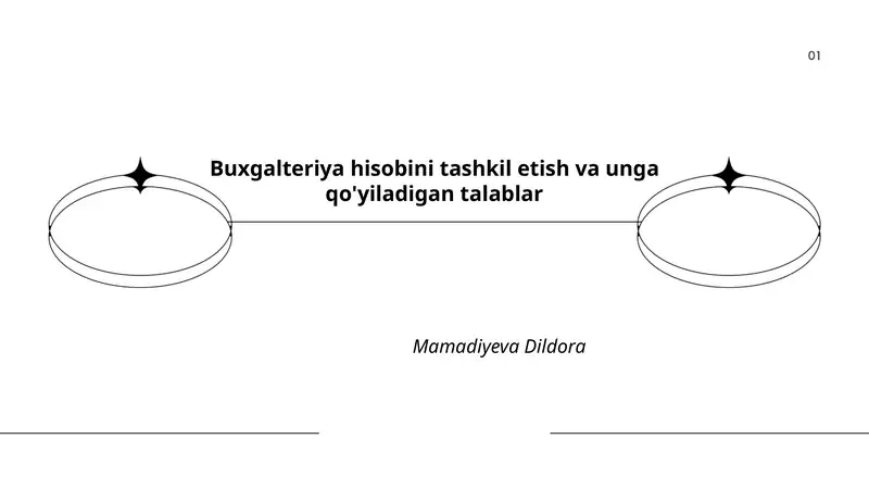 Buxgalteriya hisobini tashkil etish va unga qo'yiladigan talablar