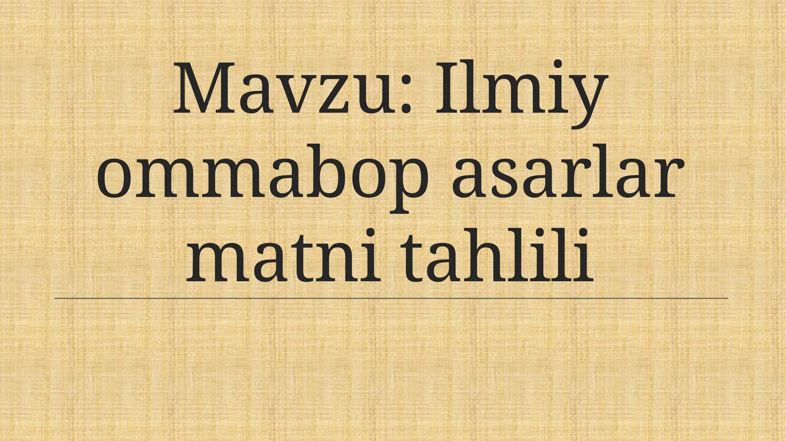 Ilmiy ommabop asarlar matni tahlili