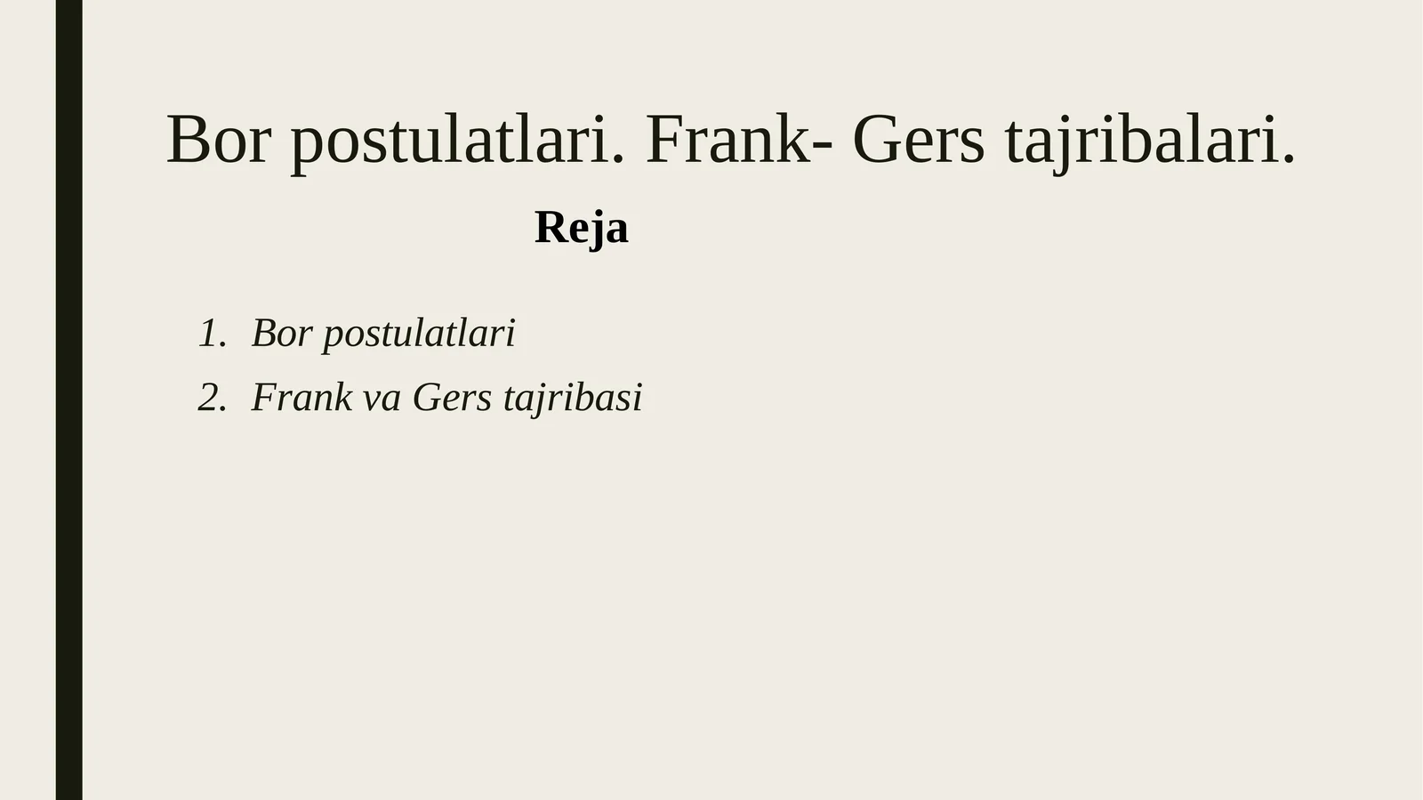 Bor postulatlari