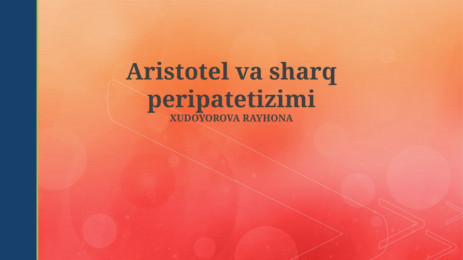 Aristotel va sharq peripatetizimi