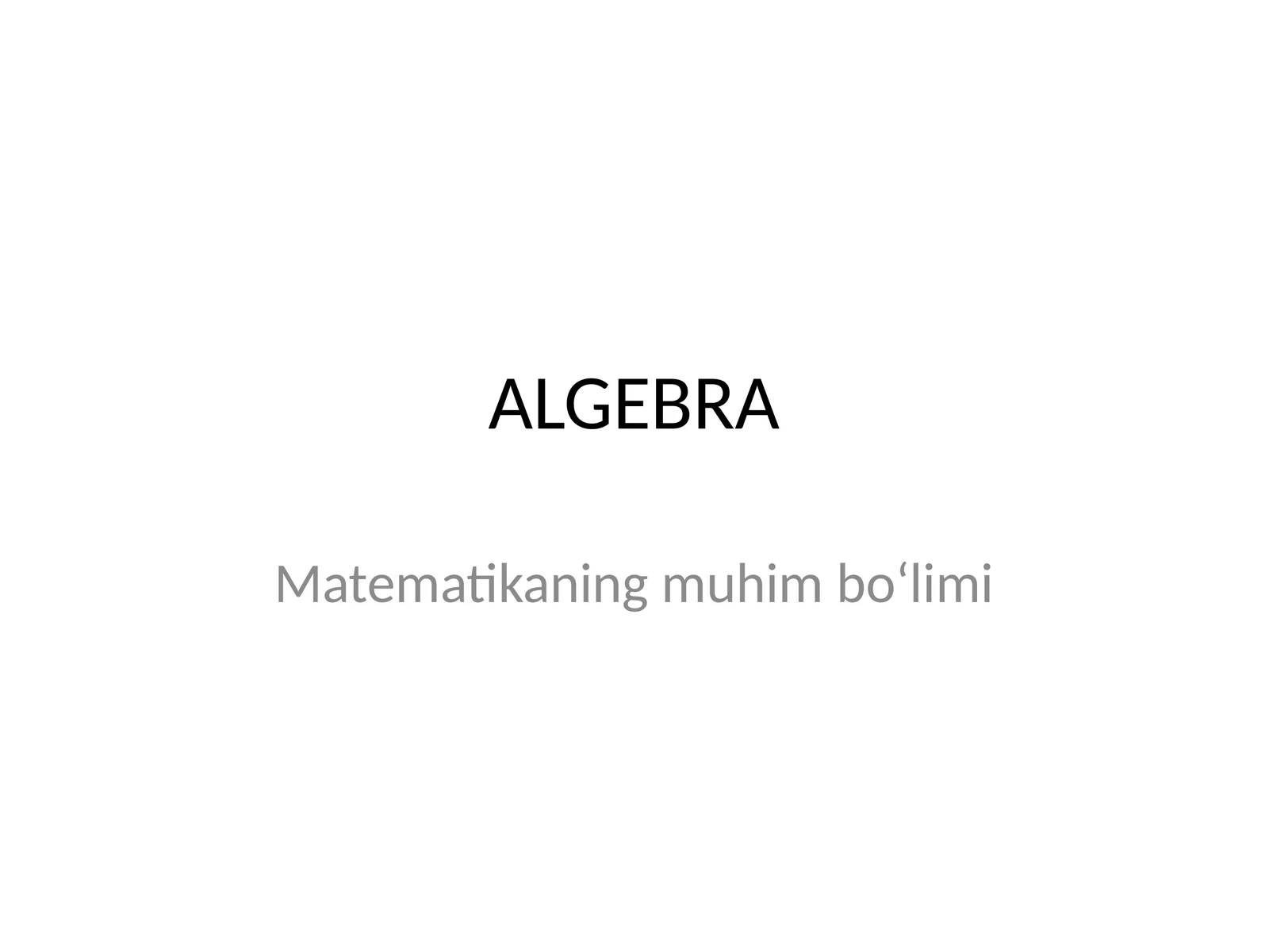 algebra