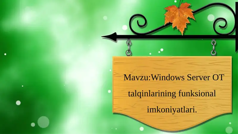 Windows Server OT talqinlarining funksional imkoniyatlari