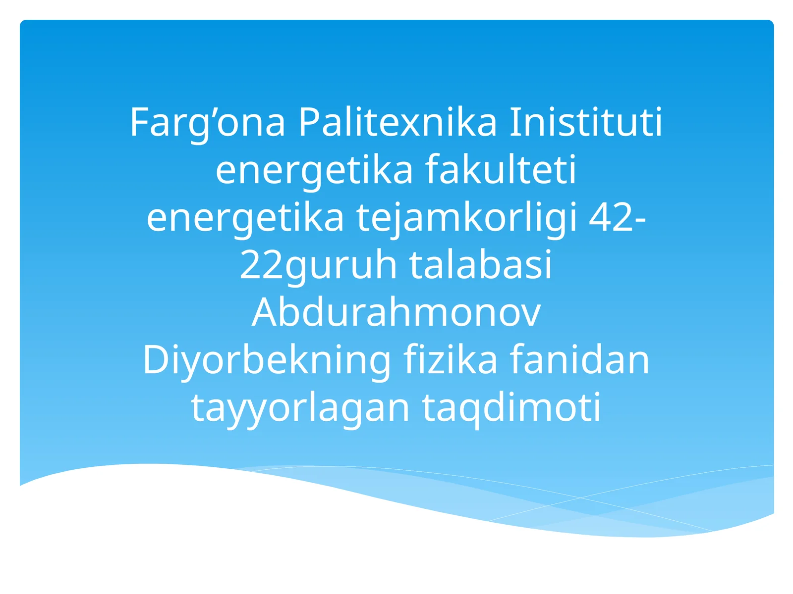 O’zgaruvchan tok zanjirida qarshilik, sig’im va induktivlik.O’zgaruvchan tok quvvati
