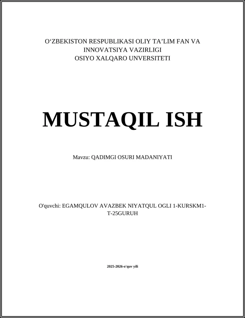 QADIMGI OSURI MADANIYATI