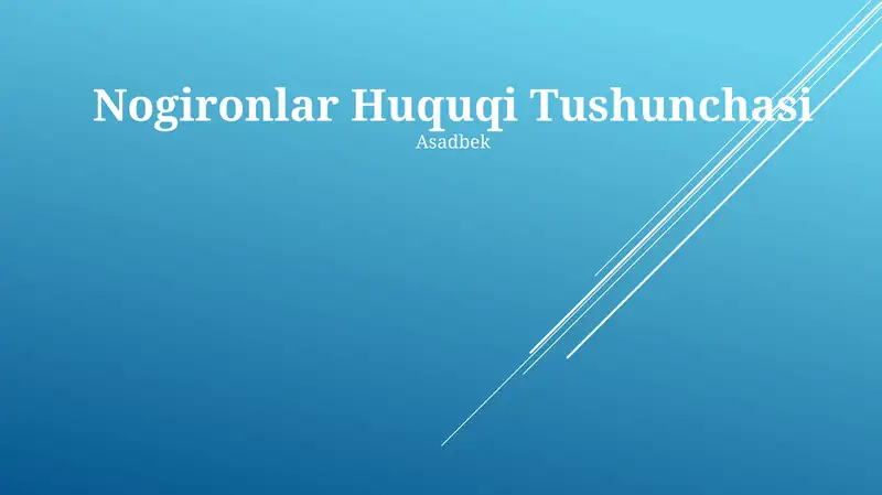 Nogironlar Huquqi Tushunchasi