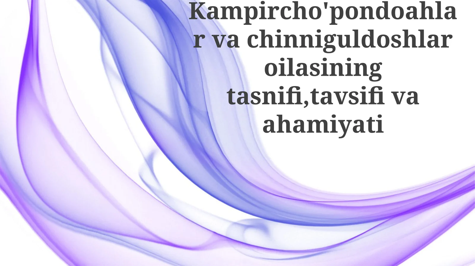 Qo'ng'iroqdoshlar oilasi tasnifi, tavsifi va ahamiyati