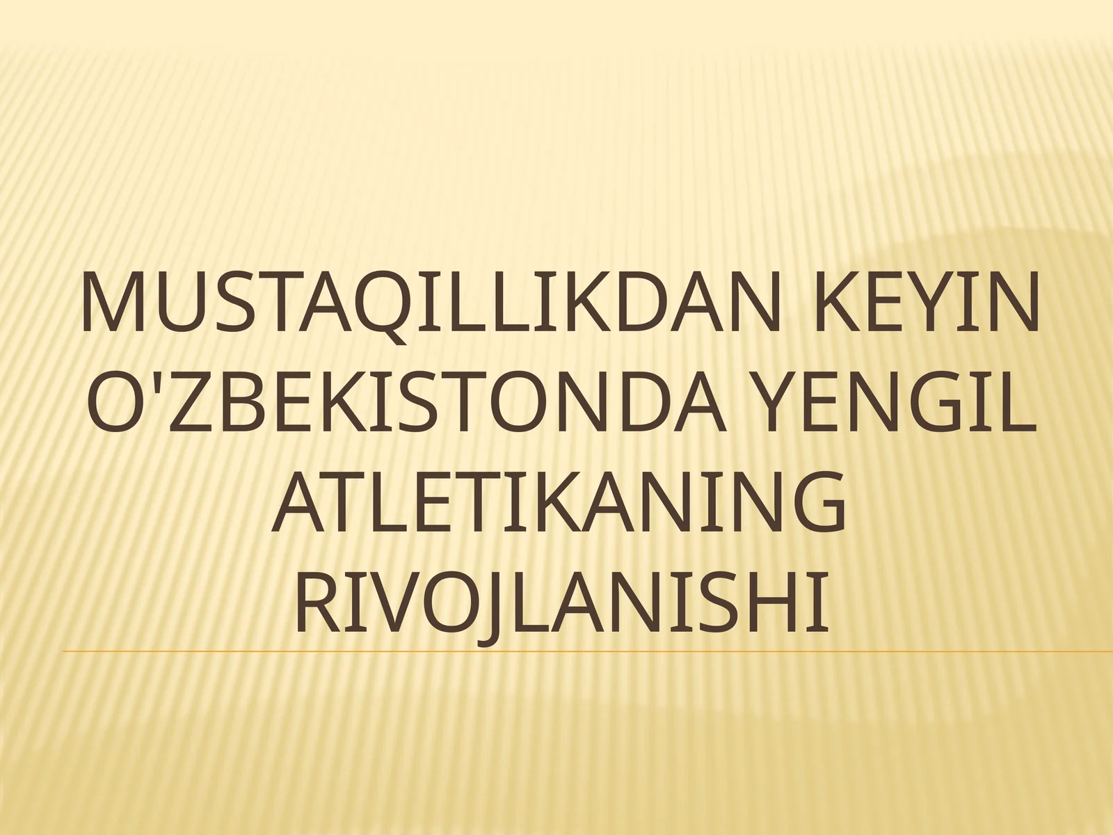 Mustaqillikdankeyin O‘zbekistonda yengil atletika sport turining rivojlanishi
