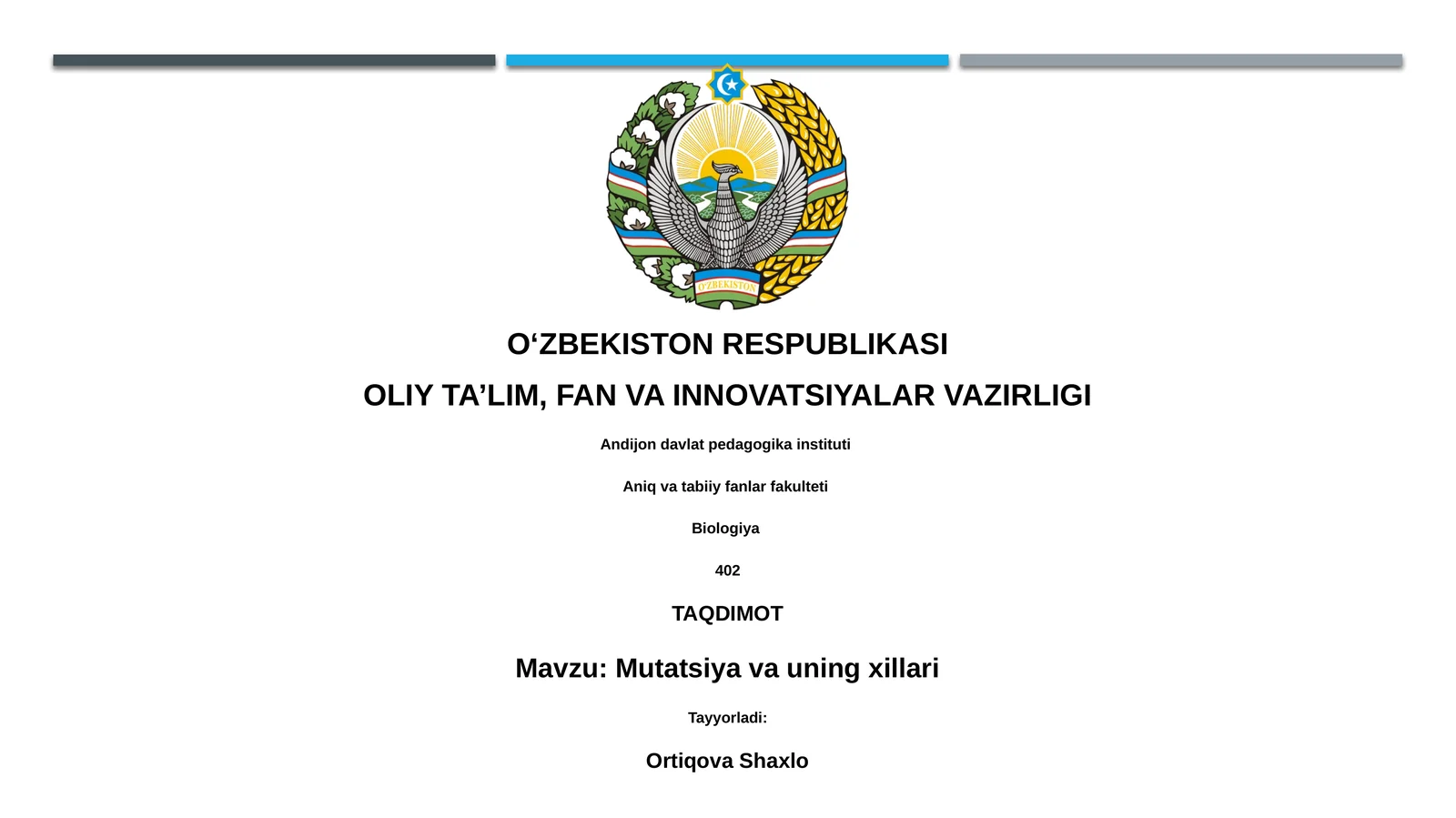 Mutatsiya va uning xillari