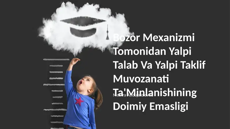 Bozor Mexanizmi Tomonidan Yalpi Talab Va Yalpi Taklif Muvozanati Ta'Minlanishining Doimiy Emasligi