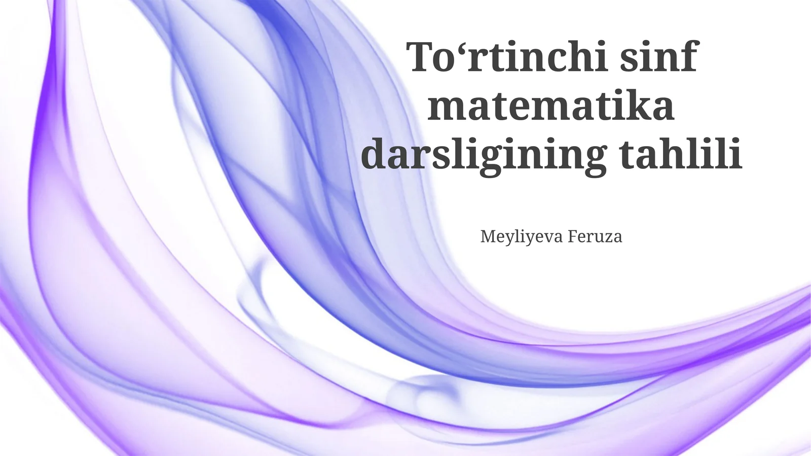 To‘rtinchi sinf matematika darsligining tahlili