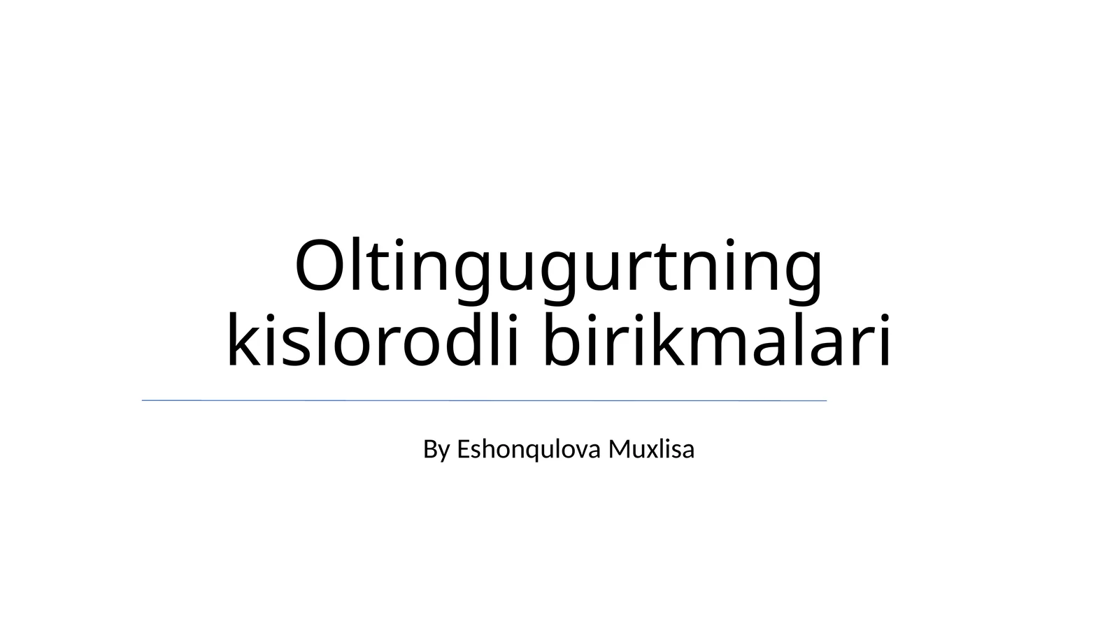 Oltingugurtning kislorodli birikmalari