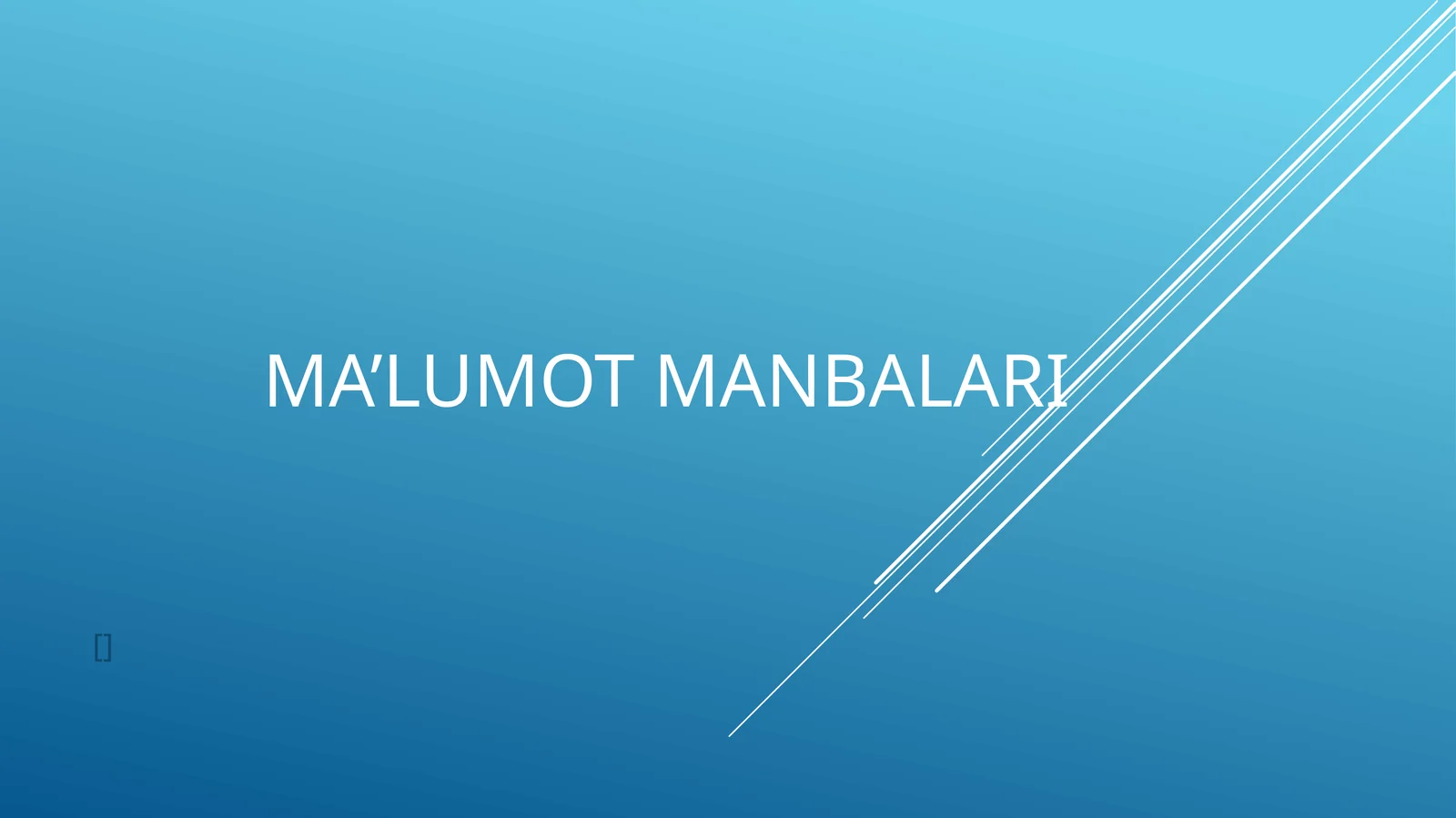 Ma’lumot manbalari