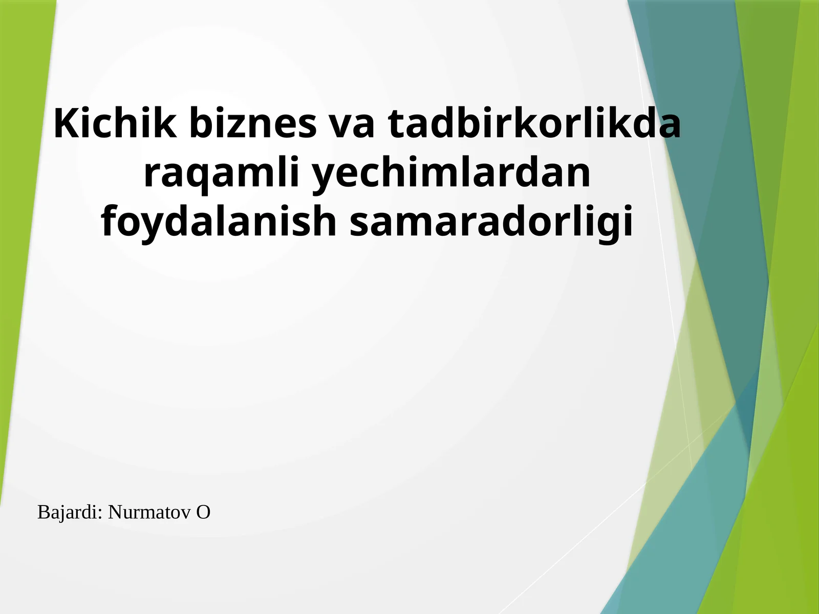 Raqamli iqtisodiyot tushunchasi va uning kichik tadbirkorlikdagi o‘rni