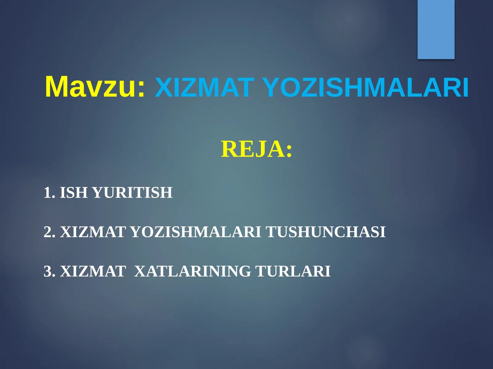 XIZMAT YOZISHMALARI
