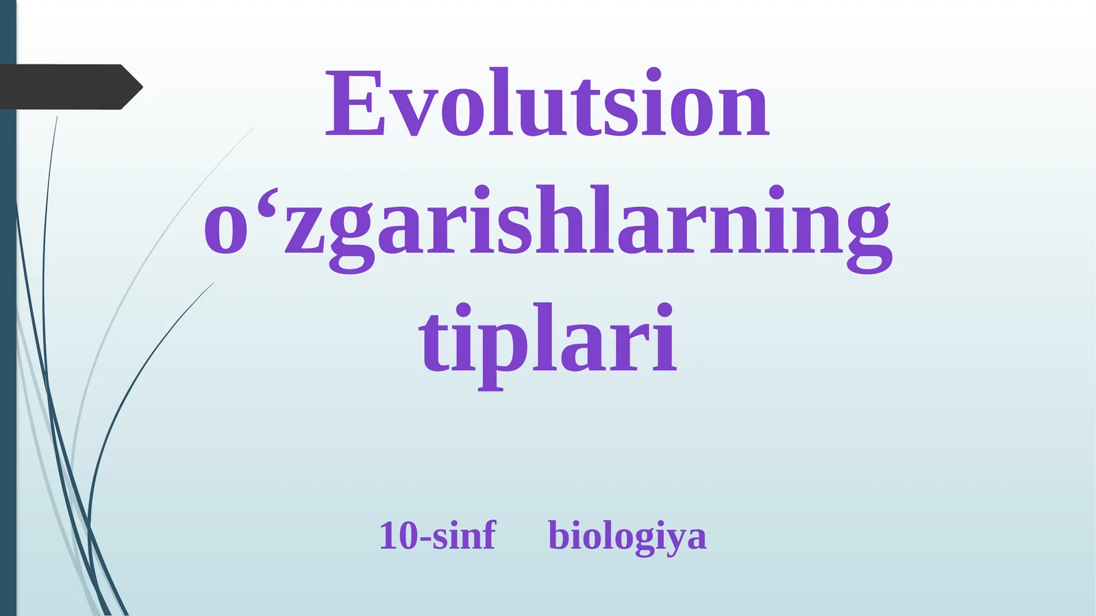 Evolutsion o‘zgarishlarning tiplari