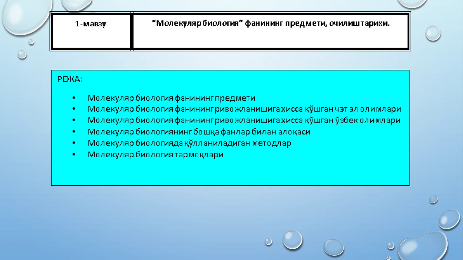 Молекуляр биология фанининг ривожланишига хисса қўшган чэт эл олимлари