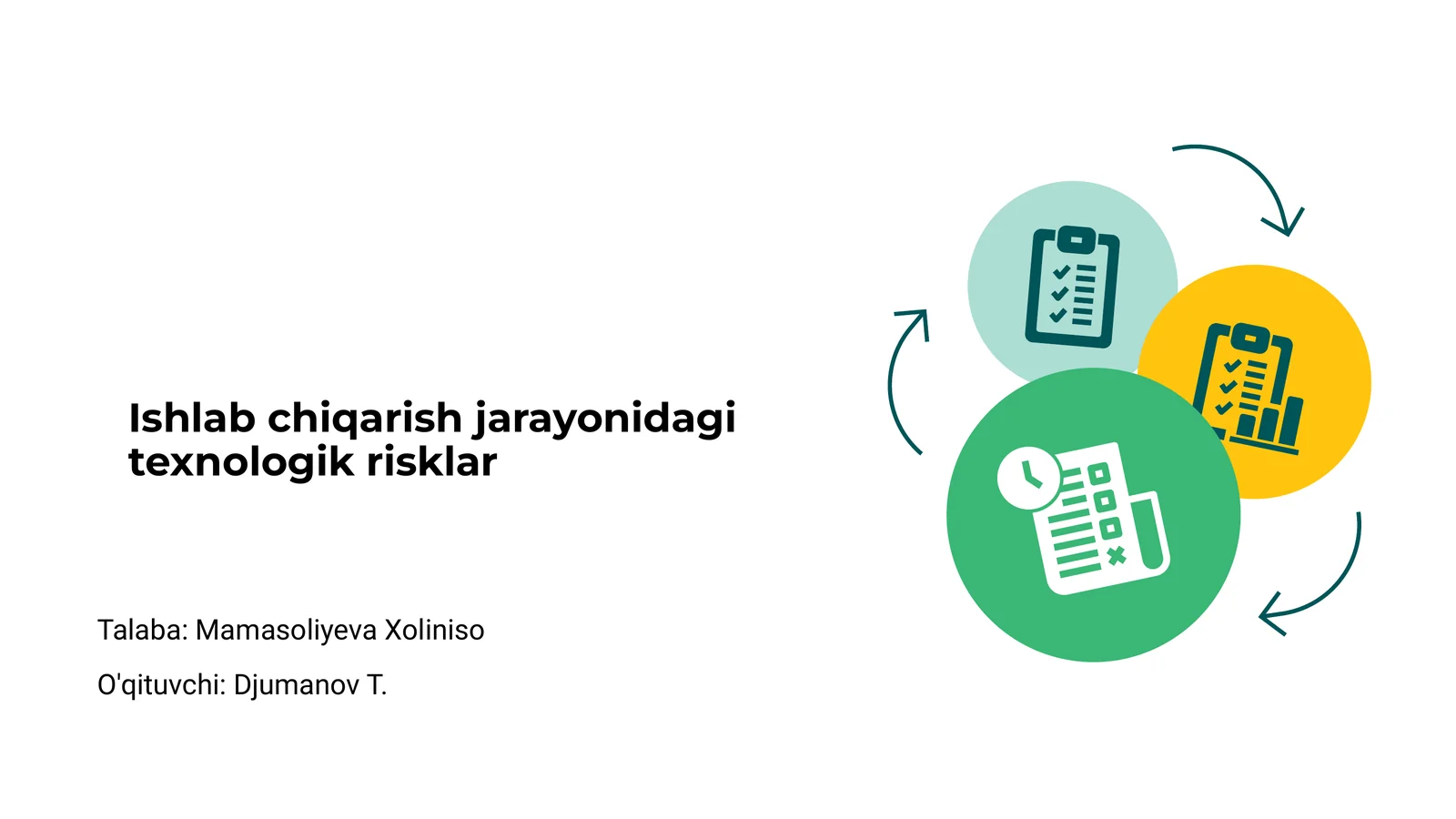 Ishlab chiqarish jarayonidagi texnologik risklar