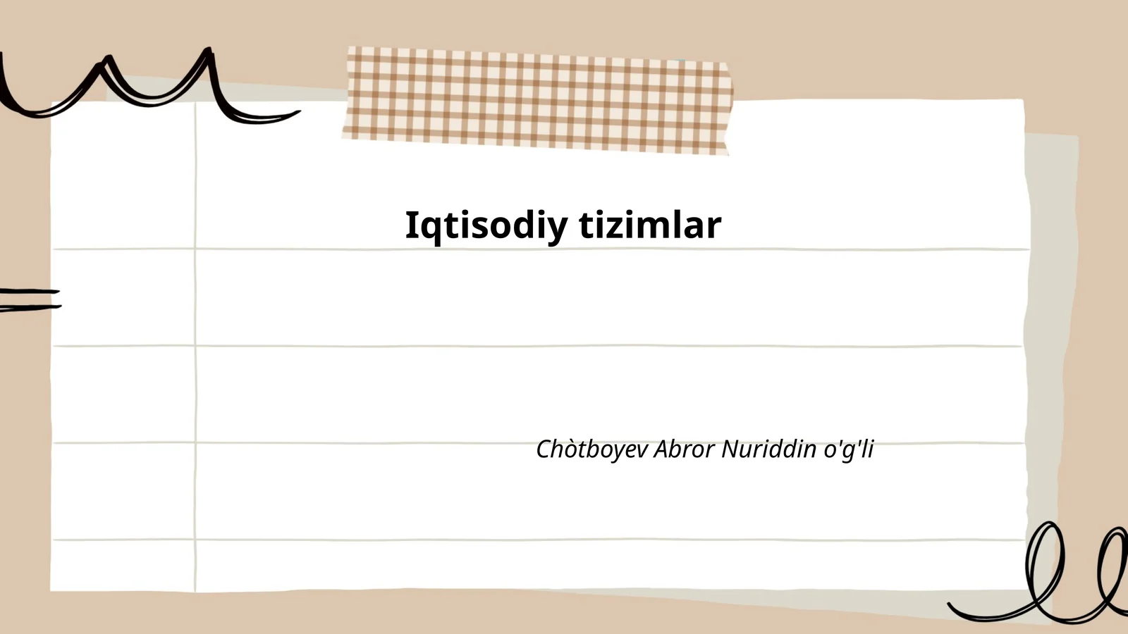 Iqtisodiy tizimlar