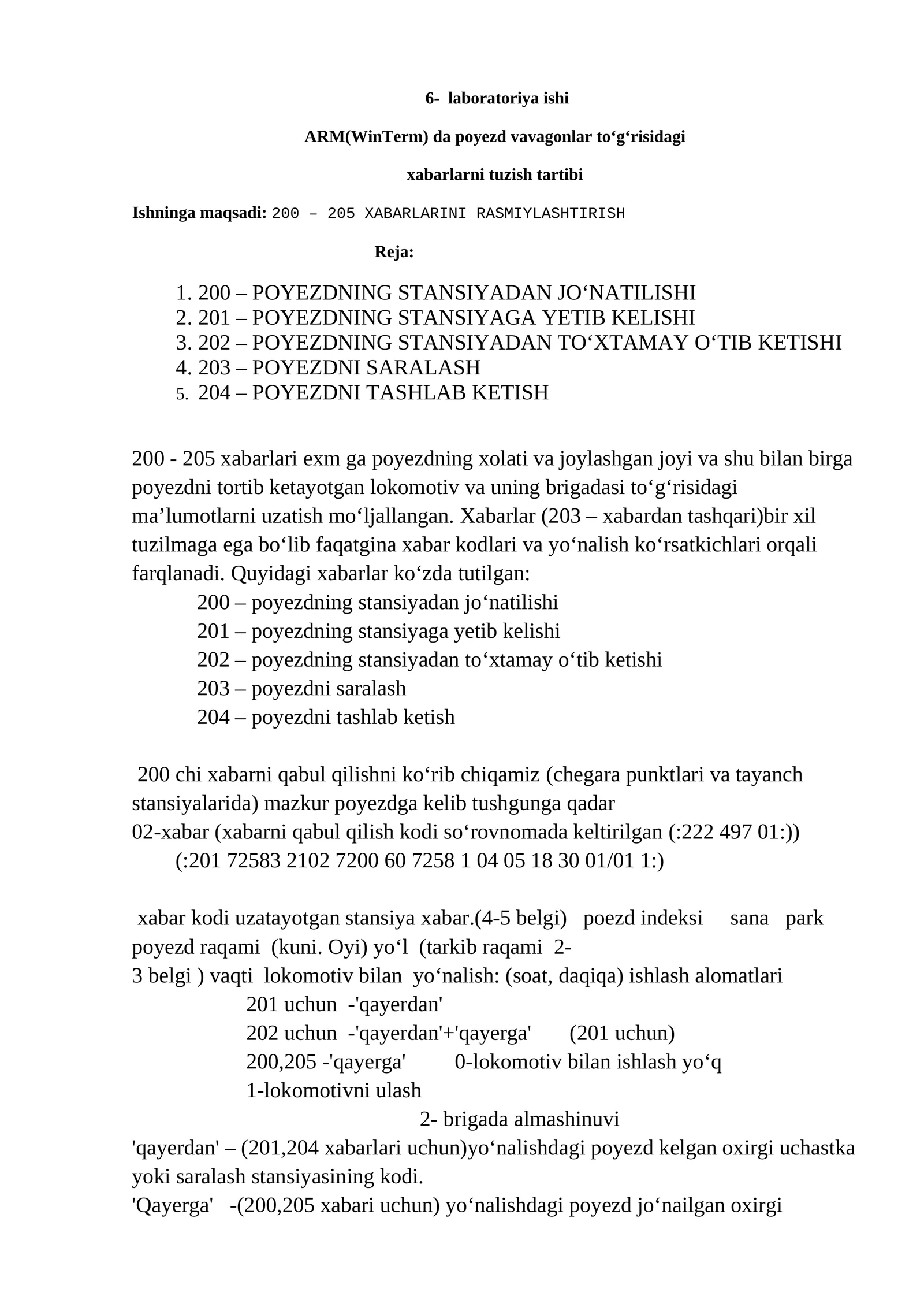 ARM(WinTerm) laboratoriya ishi