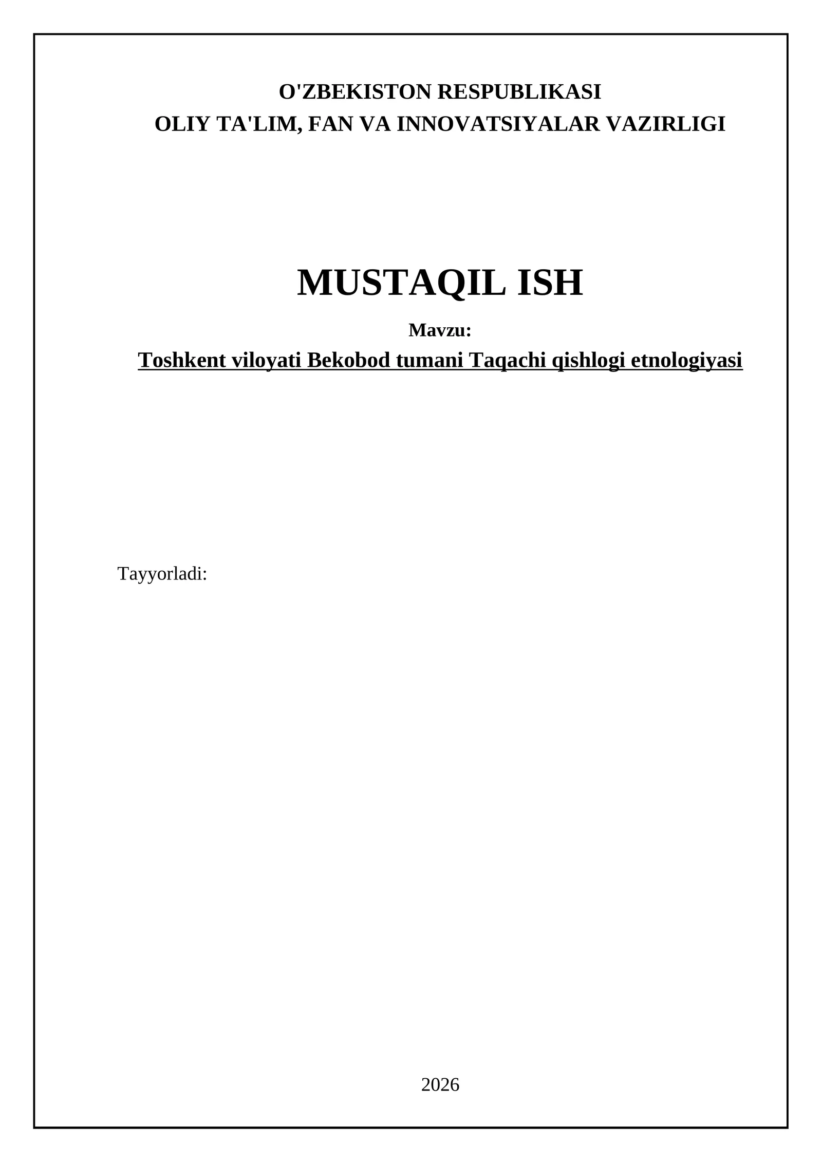 Taqachi qishlog'ining etnologiyasi