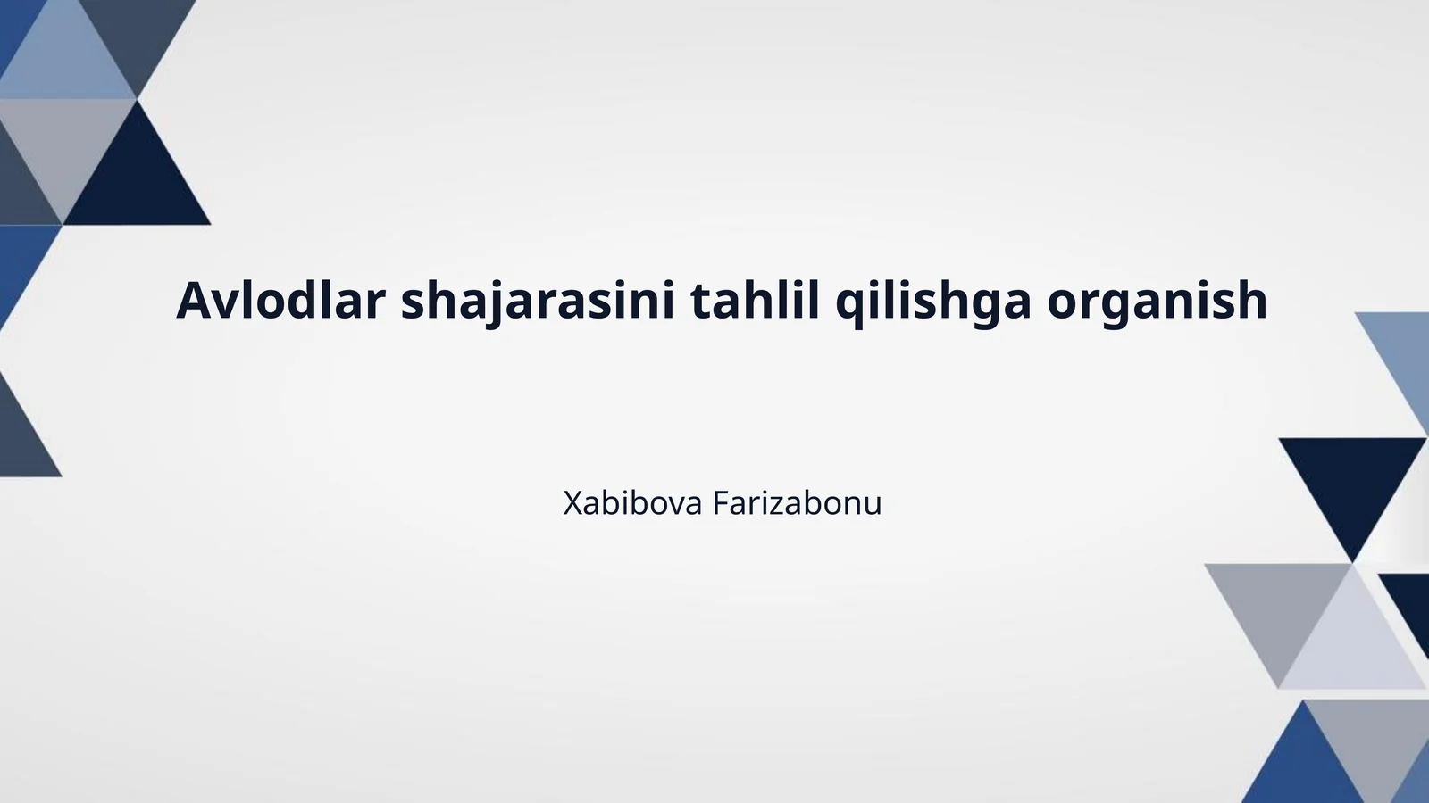 Avlodlar shajarasini tahlil qilishga organish