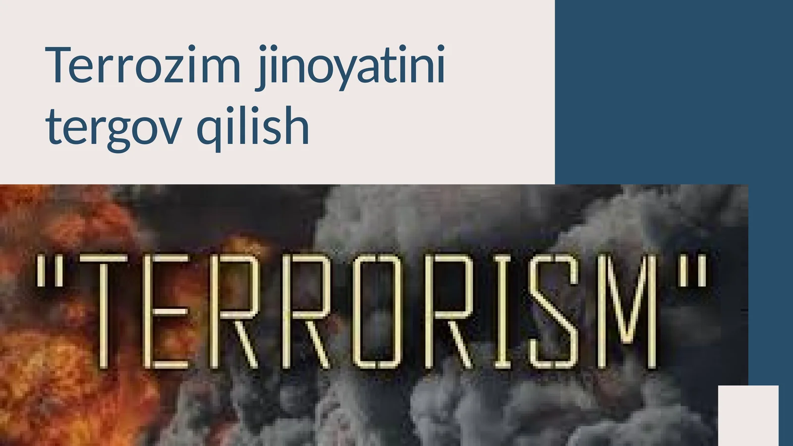 Terrozim jinoyatini tergov qilish