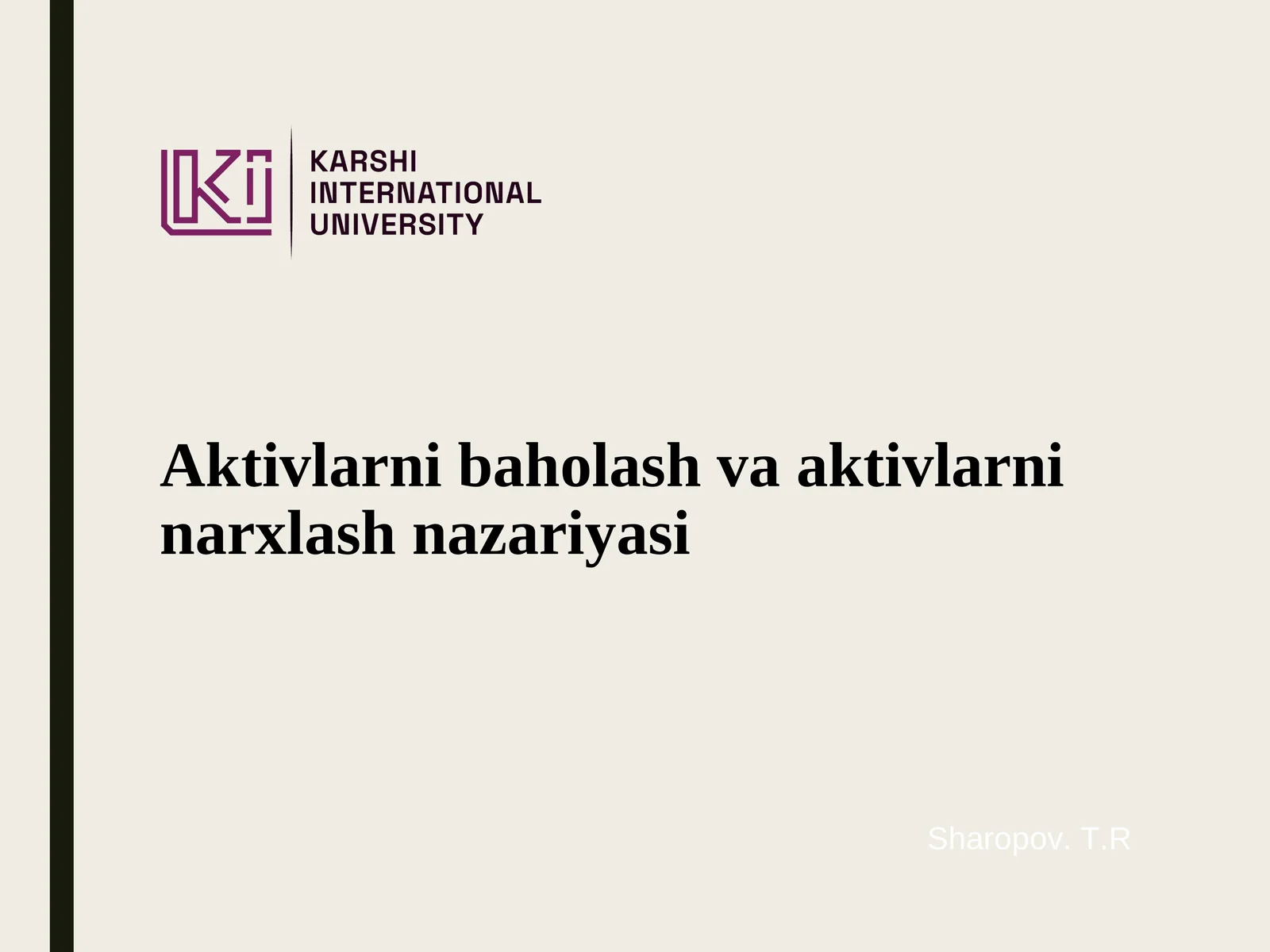 Aktivlarni baholash va aktivlarni narxlash nazariyasi