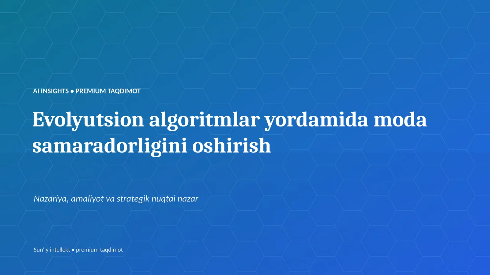 Evolyutsion algoritmlar