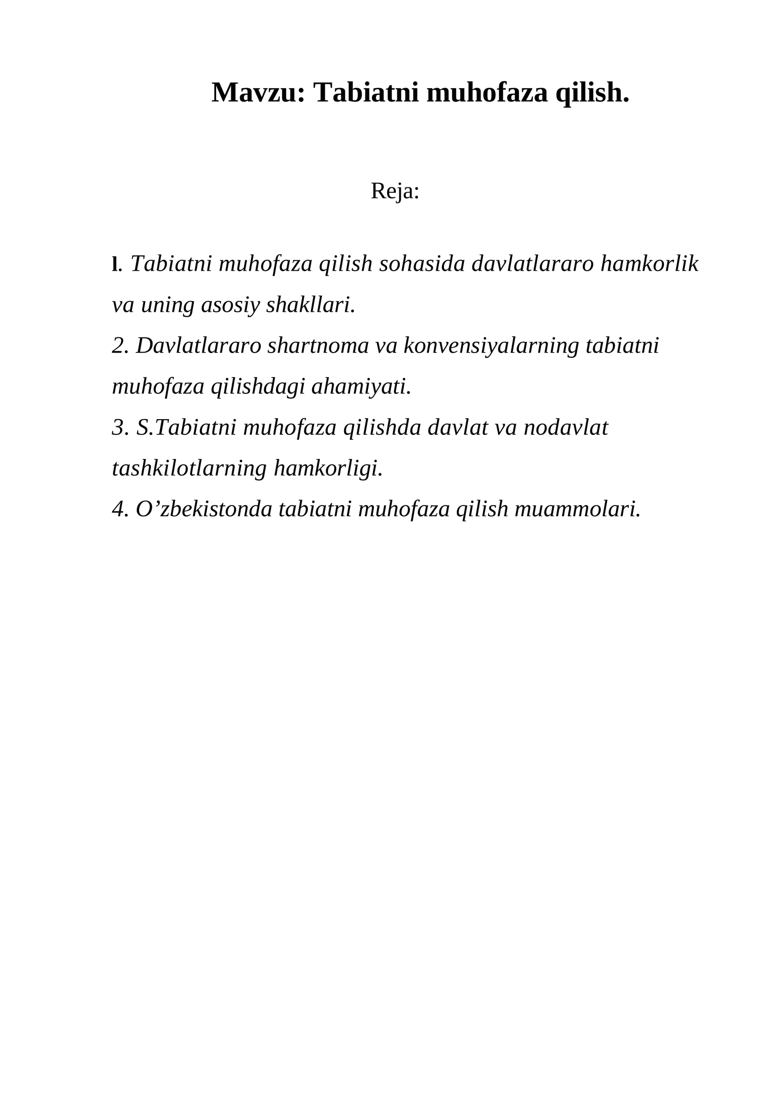 Tabiatni muhofaza qilish