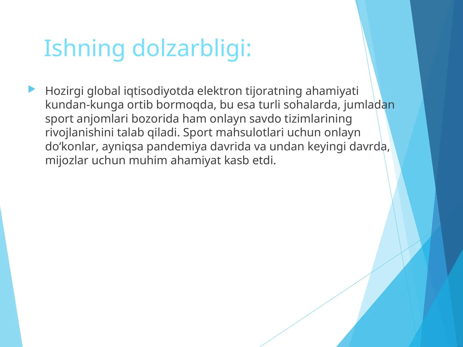Onlayn savdo tizimlarining rivojlanishi
