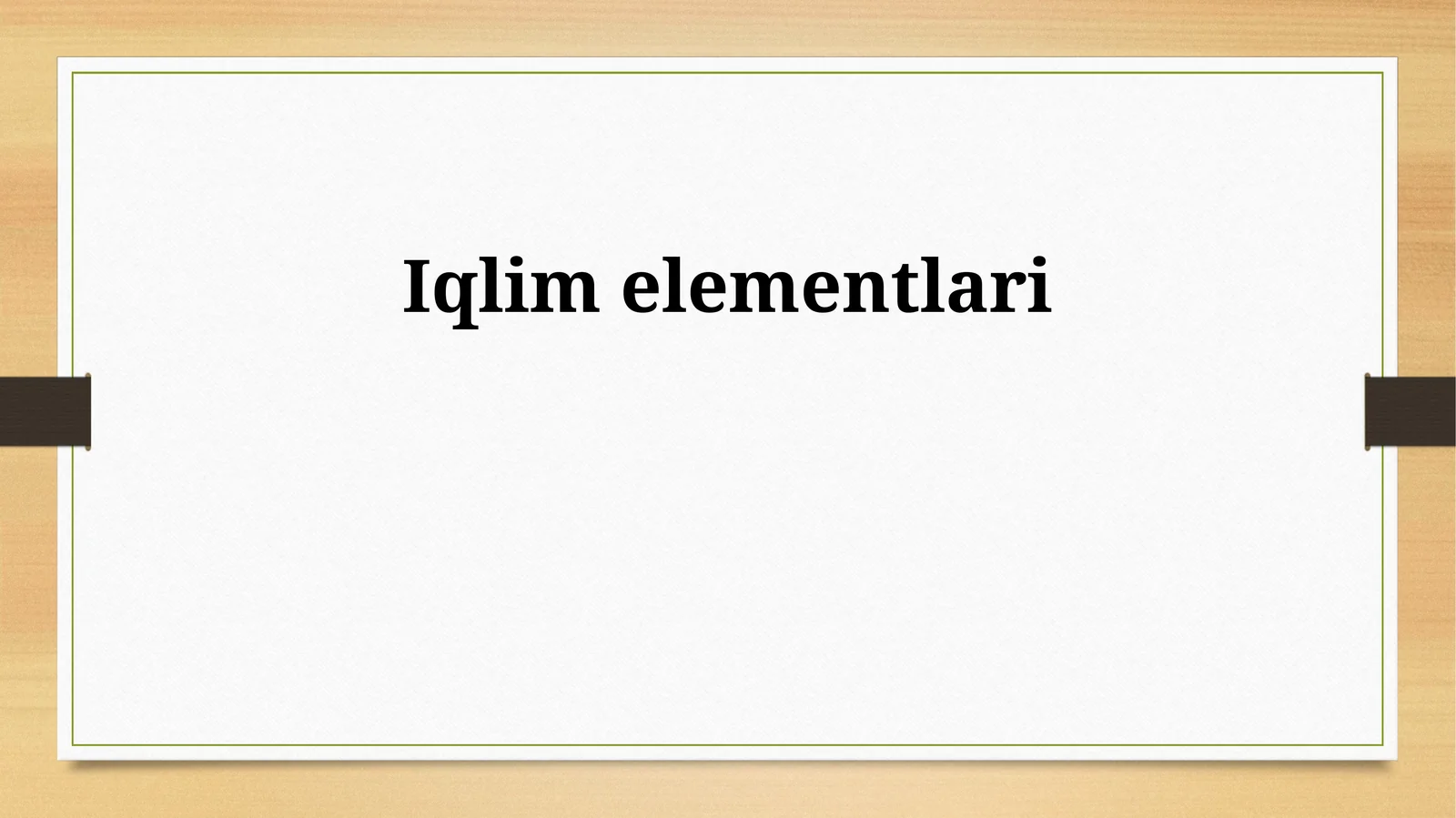 Iqlim elementlari