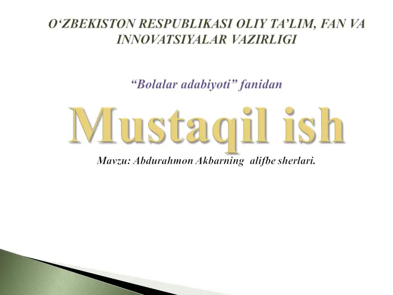 Abdurahmon Akbarning alifbe sherlari.