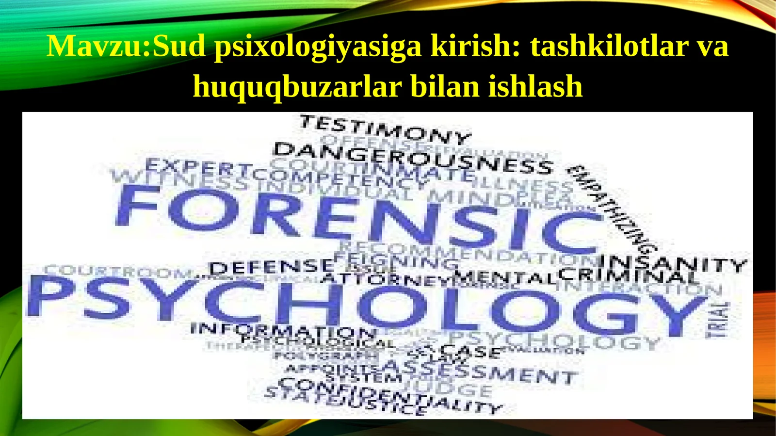 Sudpsixologiyasiga kirish: tashkilotlar va huquqbuzarlar bilan ishlash