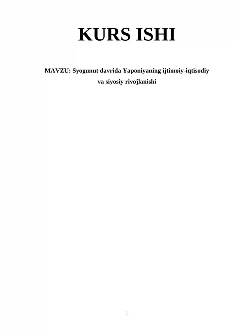 Tokugava Syogunati davri Yaponiya