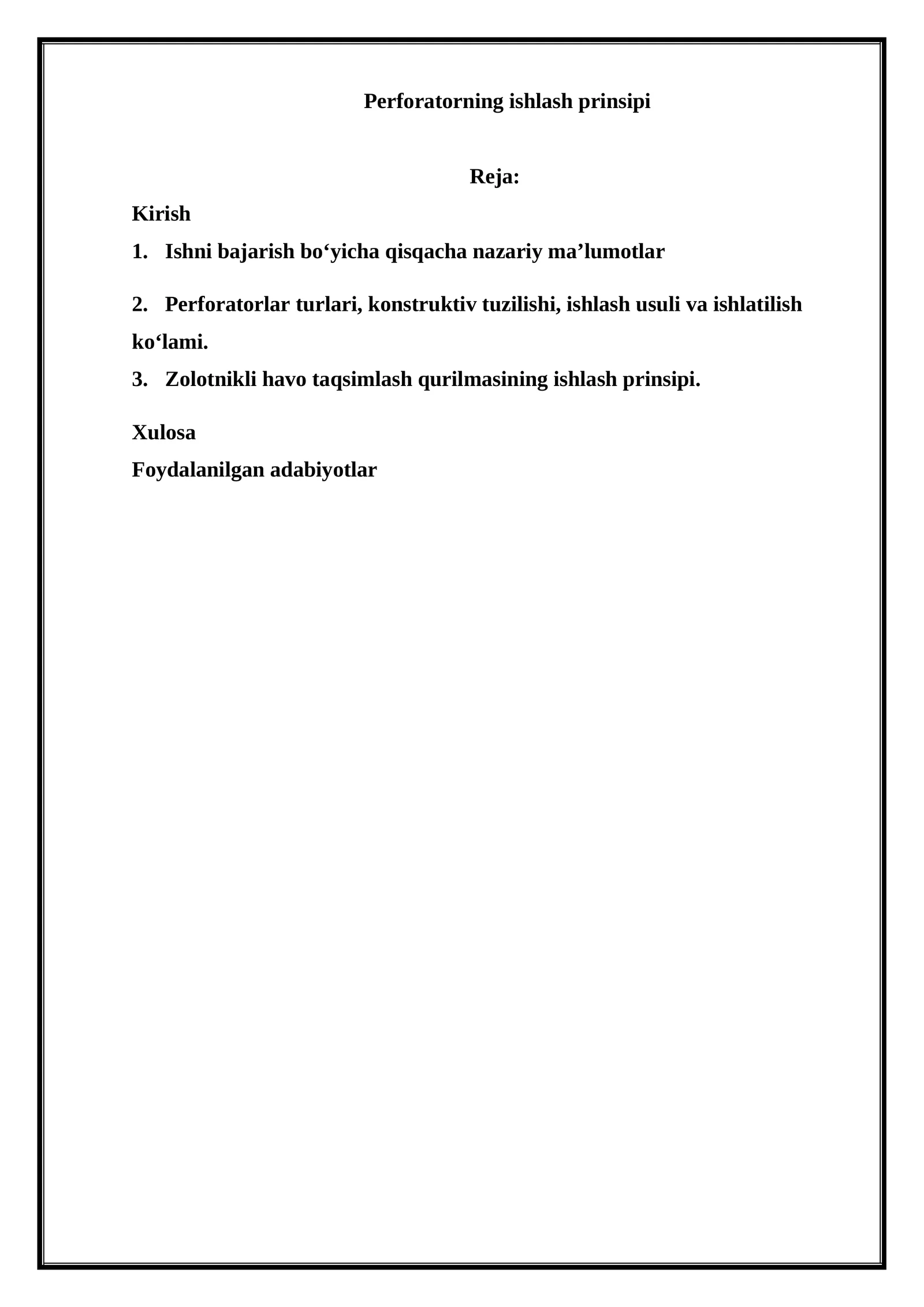 Perforatorning ishlash prinsipi