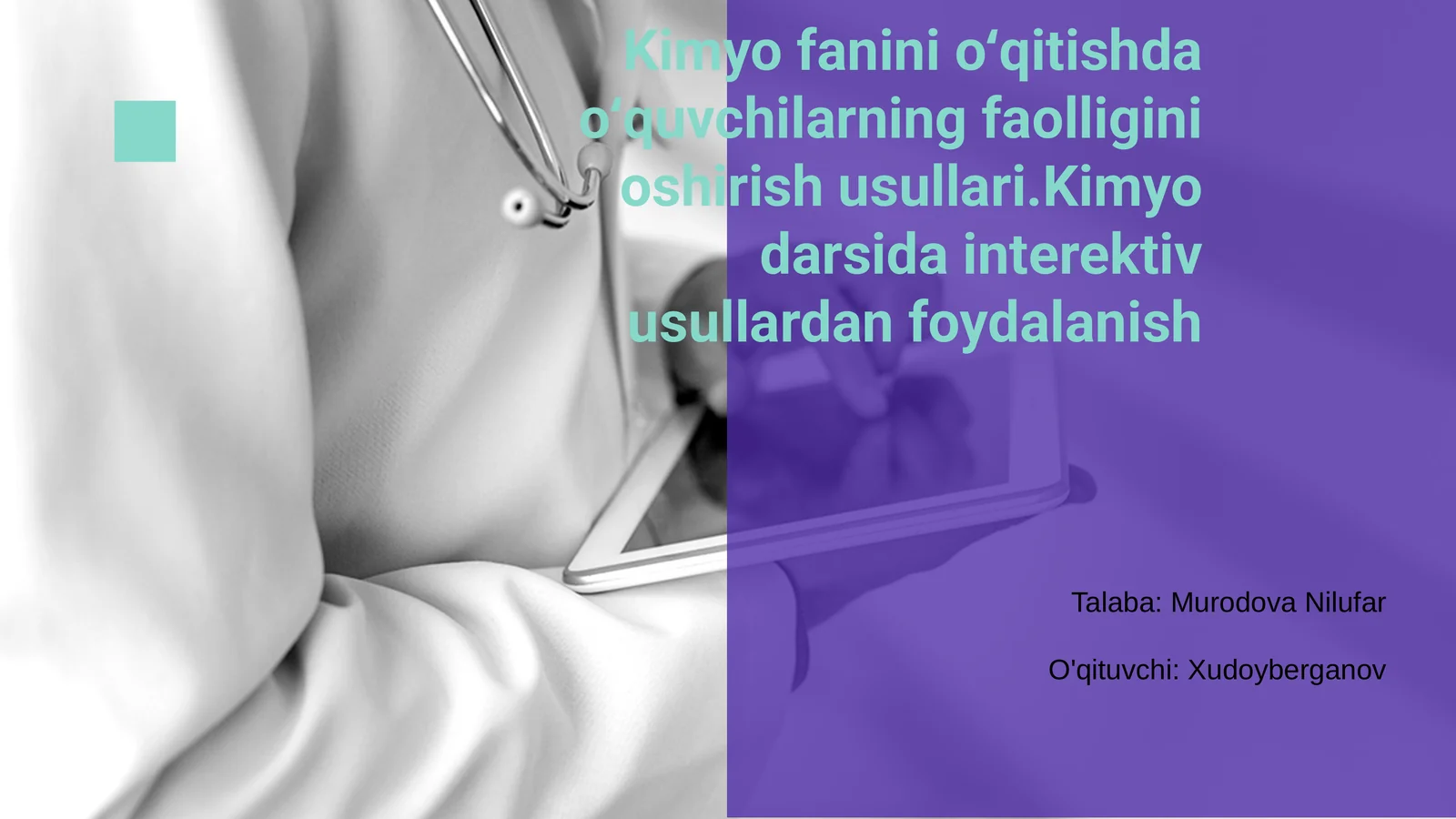 Kimyo fanini oʻqitishda oʻquvchilarning faolligini oshirish usullari