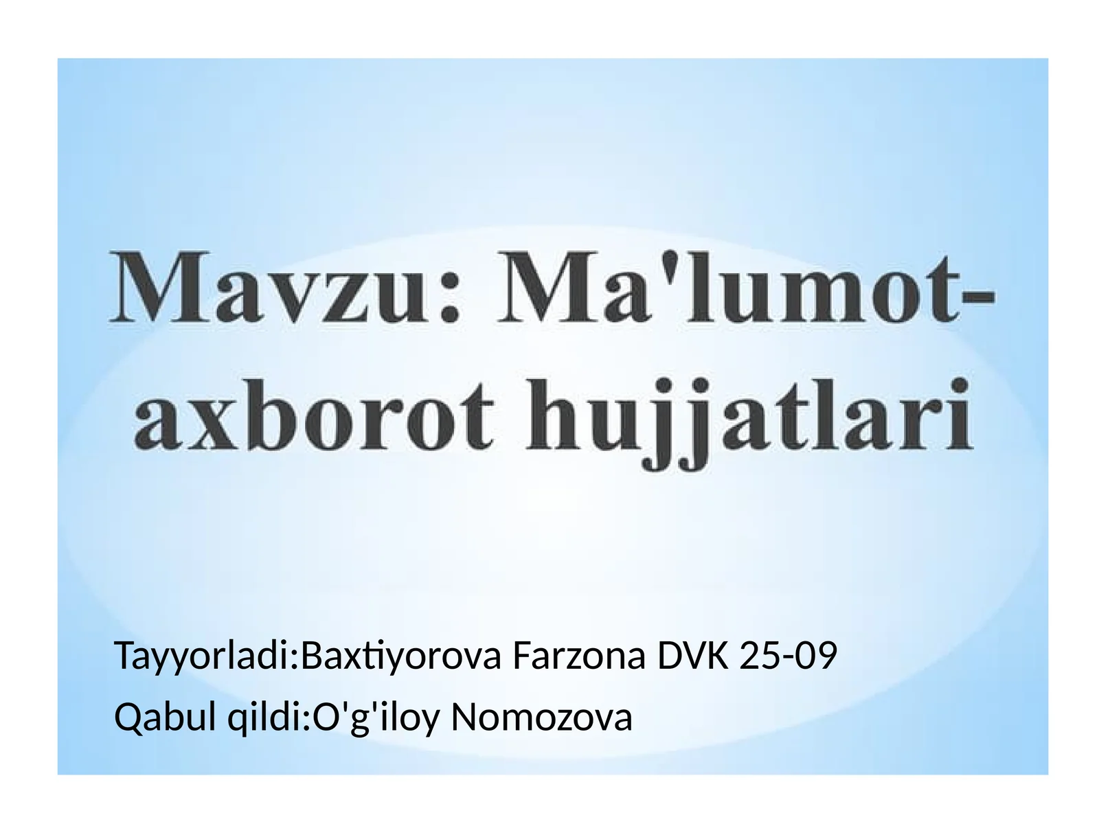 Maʼlumot axborot hujjatlari