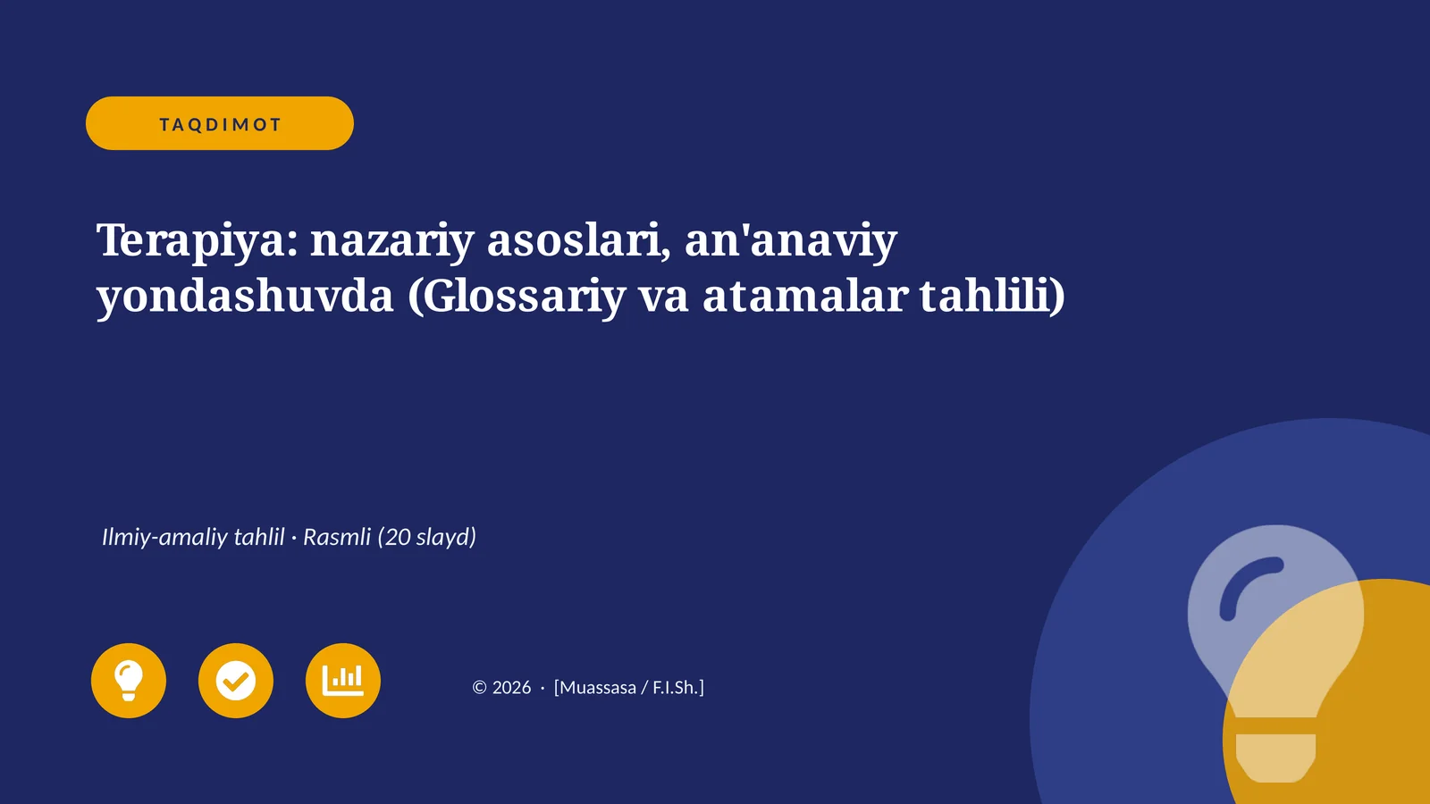 Terapiya: nazariy asoslari, an'anaviy yondashuvda (Glossariy va atamalar tahlili)