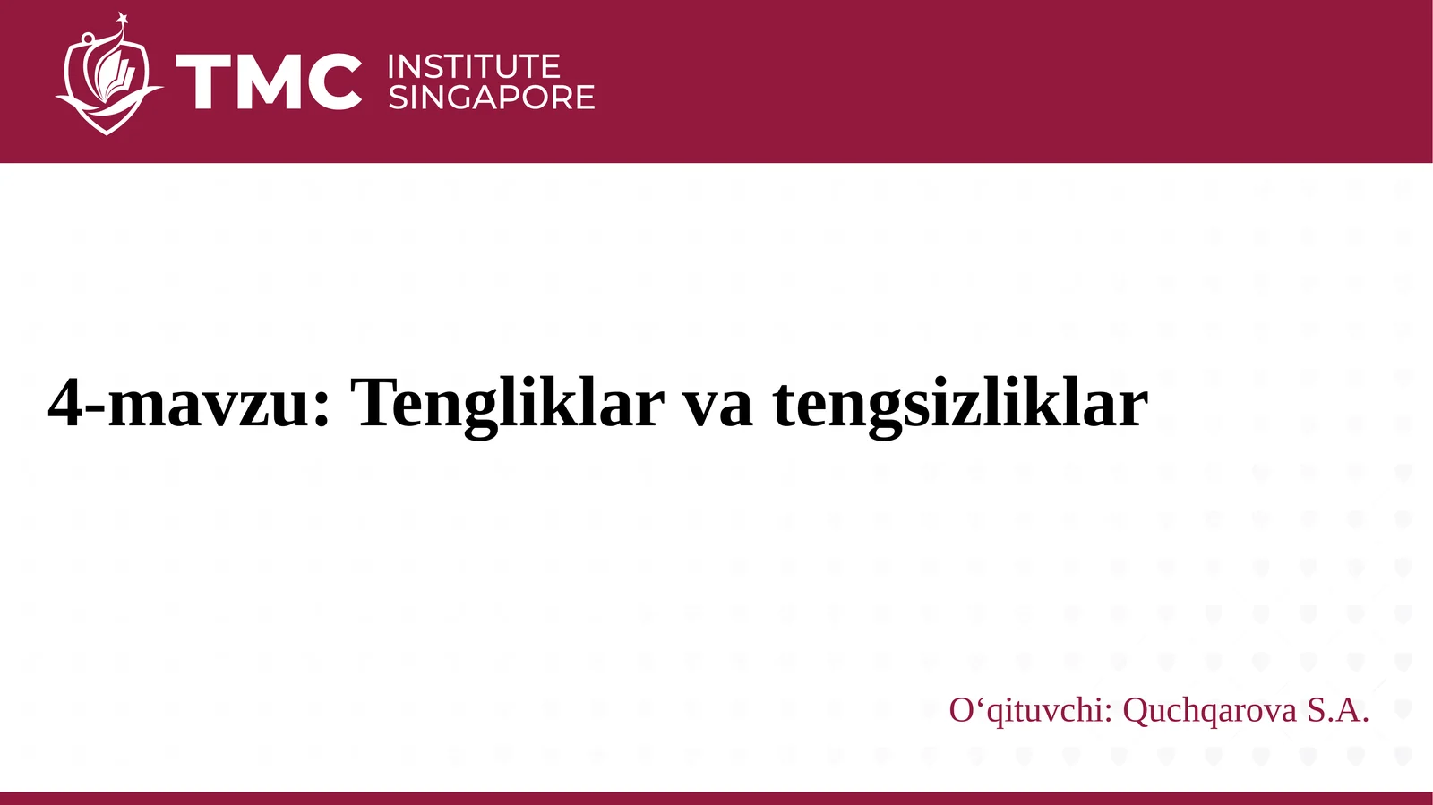 Tengliklar va tengsizliklar