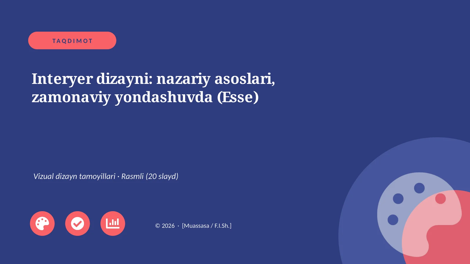 Interyer dizayni: nazariy asoslari, zamonaviy yondashuvda (Esse)
