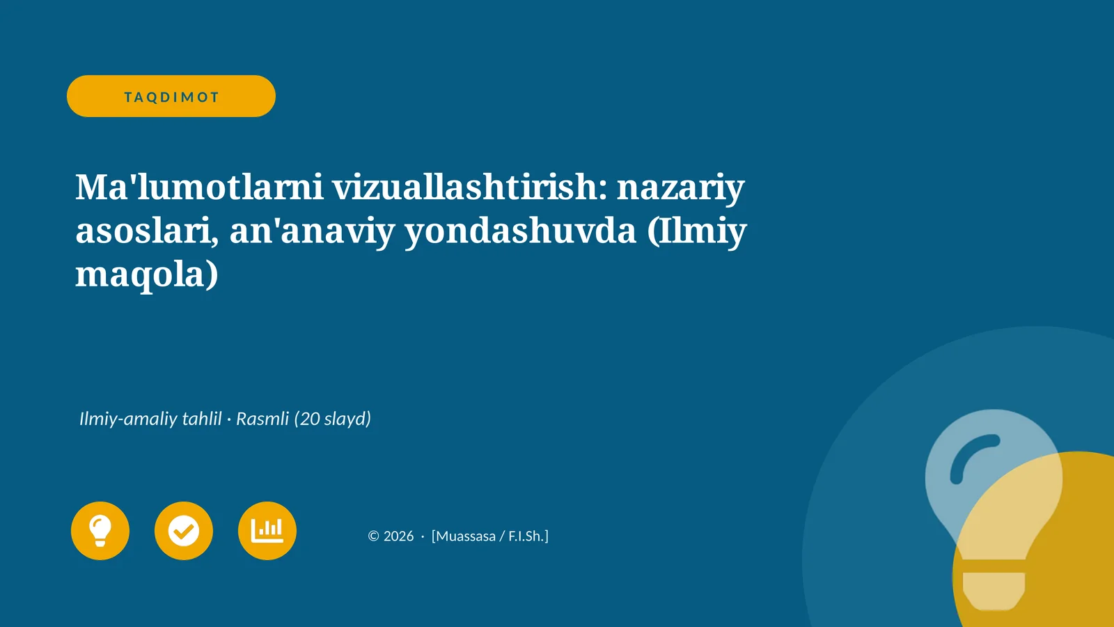 Ma'lumotlarni vizuallashtirish: nazariy asoslari, an'anaviy yondashuvda (Ilmiy maqola)