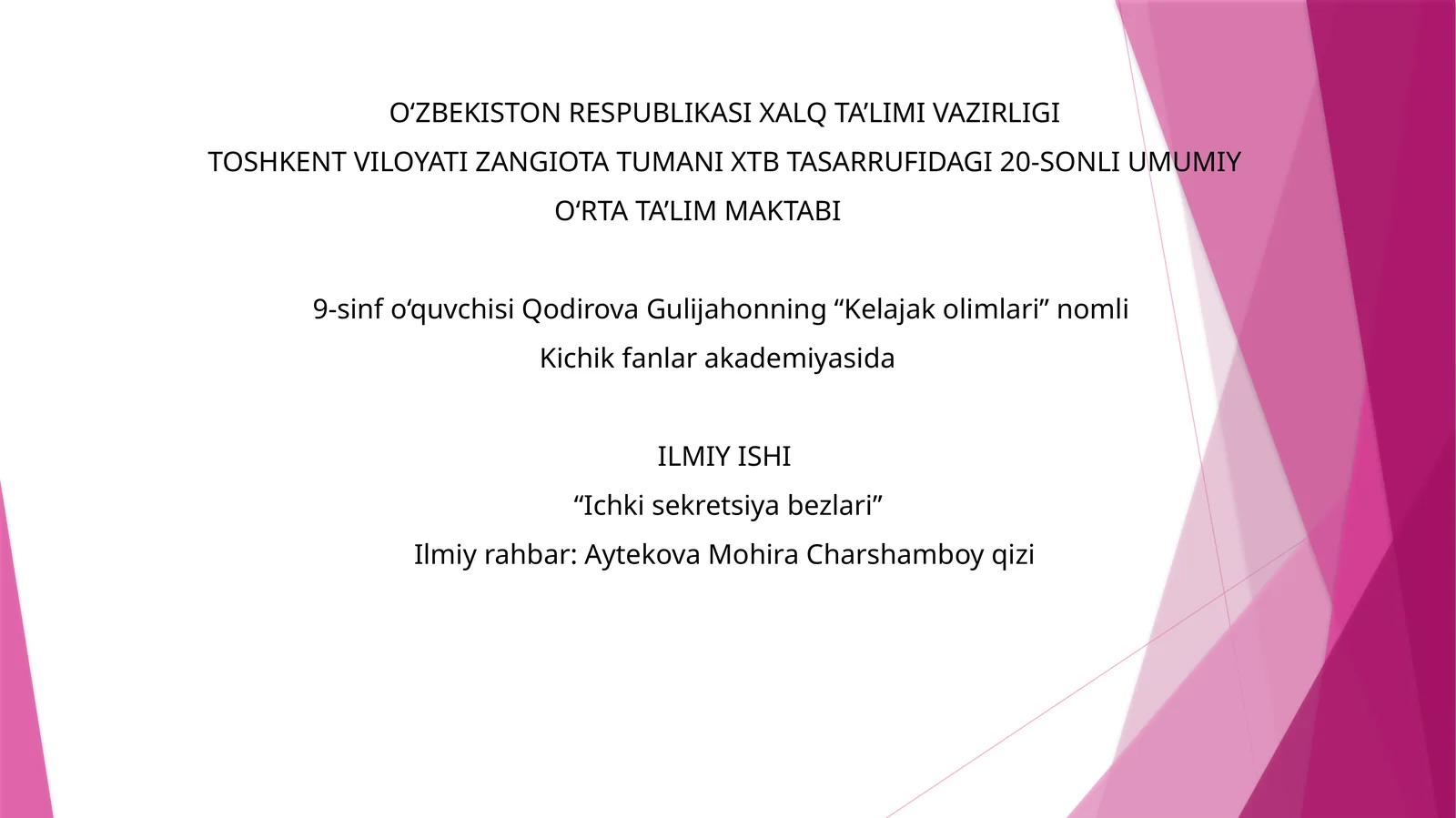 Ichki sekretsiya bezlari