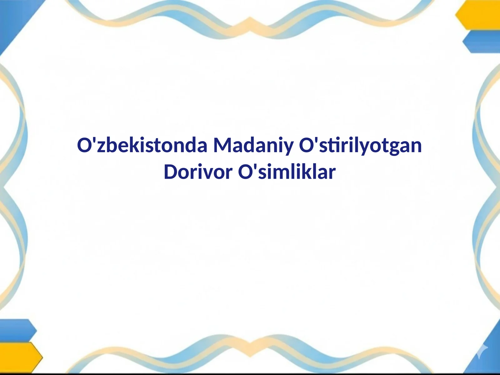 Dorivor O'simliklarga Ta'rif