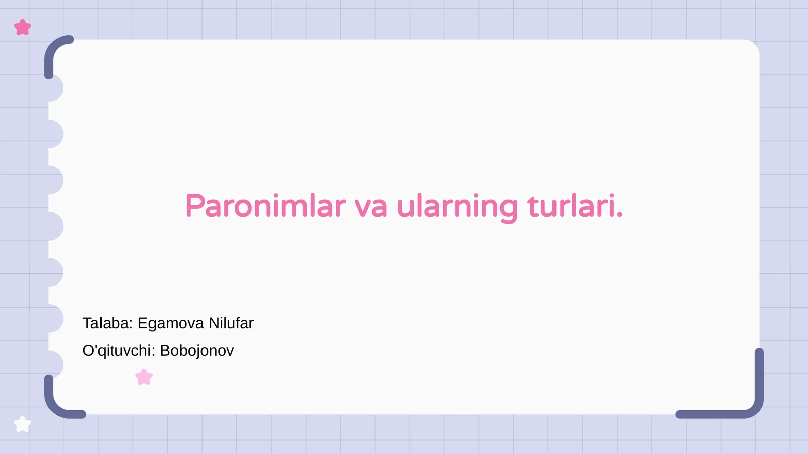 Paronimlar va ularning turlari