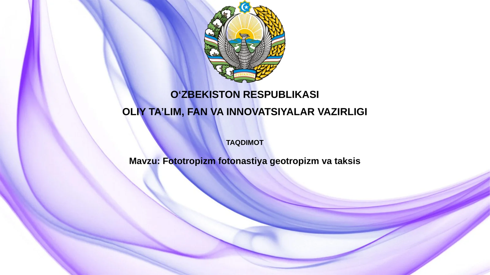 Fototropizm, fotonastiya, geotropizm va taksis