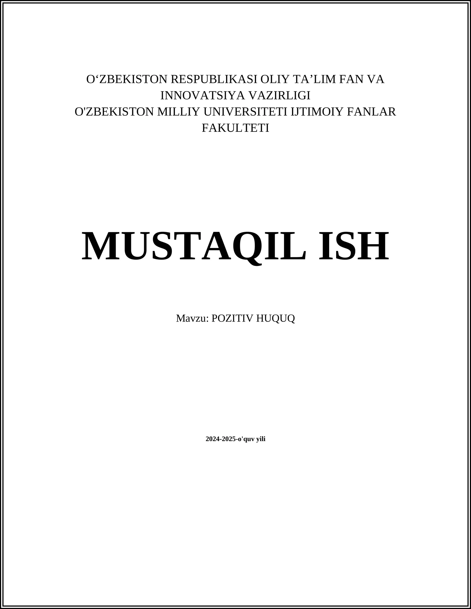 POZITIV HUQUQ